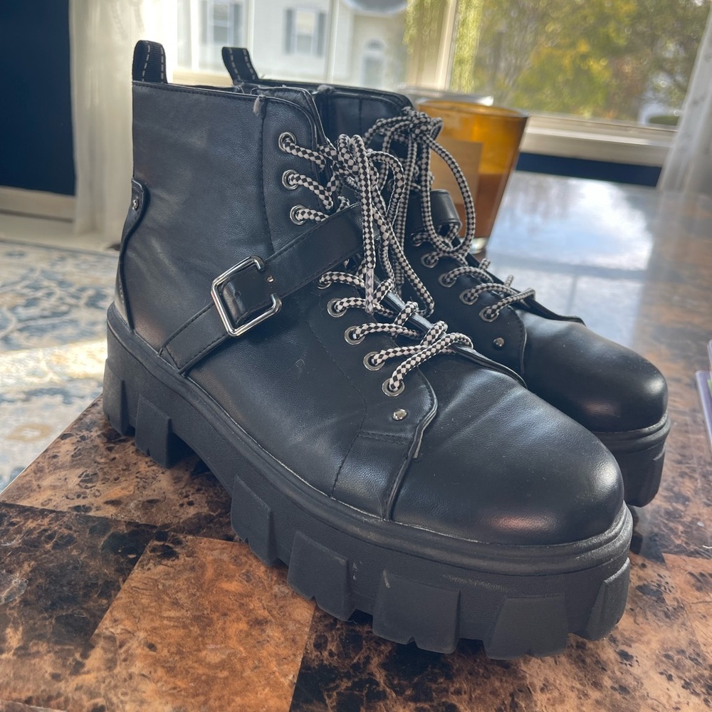 Black Platform Ankle Boots
